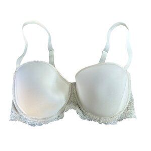Simone Perele Cream Balconette T shirt Bra 34E Adjustable Straps